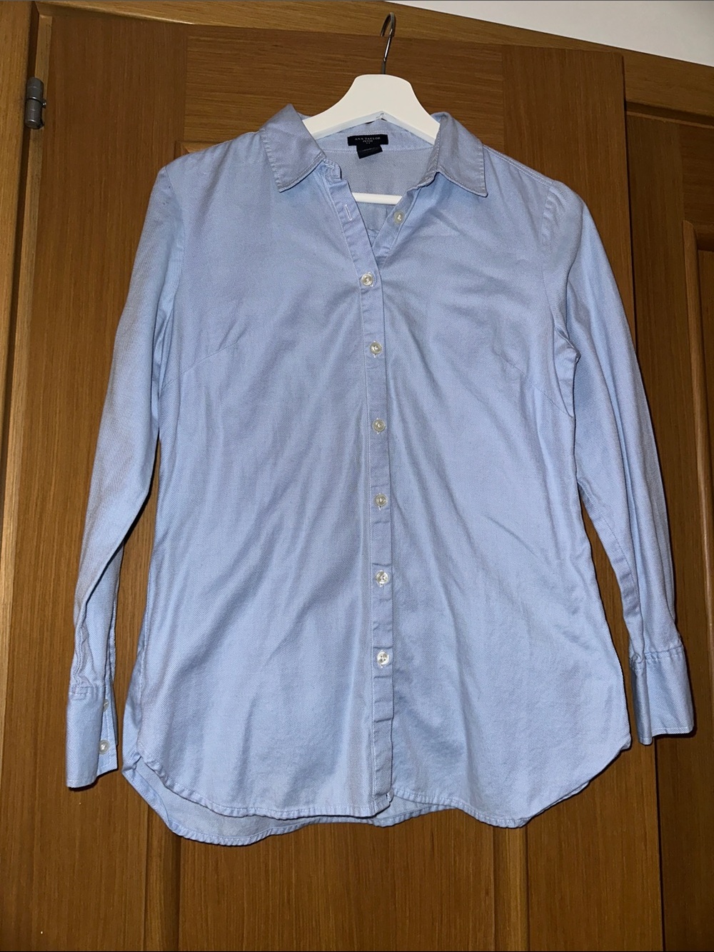 Ann Taylor Light Blue Button-Down Shirt